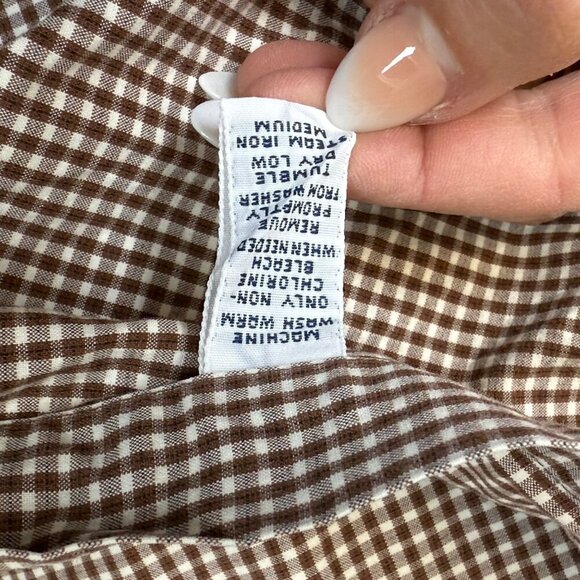 Ralph Lauren Blake Shirt Mens Sz M Brown Check Short Sleeve Button Pony Logo - Picture 8 of 9